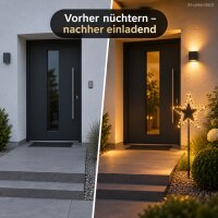 LED Gartenstab Stern 3x113cm Schwarz matt Eisen für Beet und Vorgarten