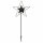 LED Gartenstab Stern 3x113cm Schwarz matt Eisen für Beet und Vorgarten
