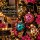 Leopard Weihnachtskugel Glas 8cm Bunt Pink Gelb Christbaumschmuck