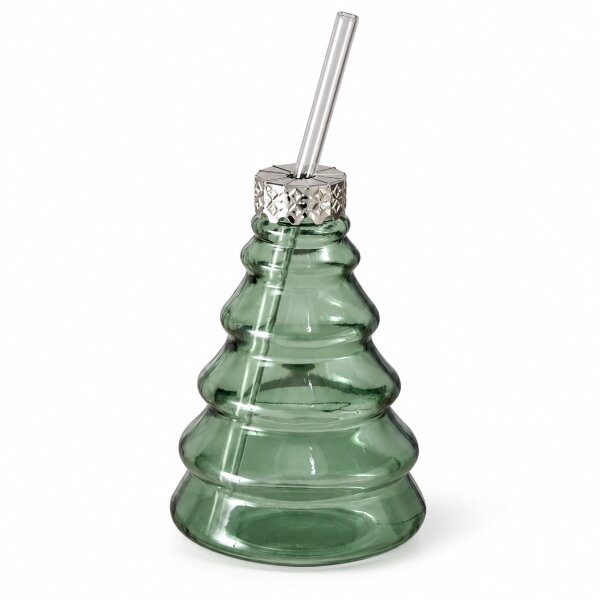 Trinkbecher Weihnachtsbaum 290ml Grün Glasbecher mit Deckel