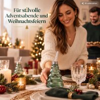 Trinkbecher Weihnachtsbaum 290ml Grün Glasbecher mit Deckel