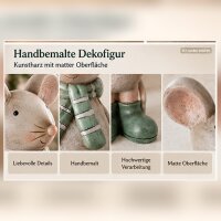 Maus Figur Deko 2er Set 12,3cm Braun Greige Kunstharz Winterdeko