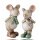 Maus Figur Deko 2er Set 12,3cm Braun Greige Kunstharz Winterdeko