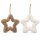 Dekoanhänger Stern 22cm Natur Beige Weiß flauschige Hängedeko Weihnachten