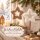 Dekoanhänger Stern 22cm Natur Beige Weiß flauschige Hängedeko Weihnachten