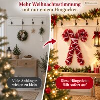 Dekoanhänger Zuckerstange 3x26,5cm Rot Weiß Kunststoff Hängedeko