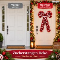 Dekoanhänger Zuckerstange 3x26,5cm Rot Weiß Kunststoff Hängedeko