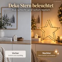LED Stern schwarz 35cm warmweiß - batteriebetriebener Eisenstern innen