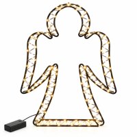LED Engel schwarz 32cm - warmweiße Engel Figur aus...