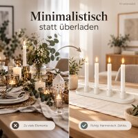 Stabkerzenhalter oval 34cm Weiß - offwhite Eisen für 4 Stabkerzen