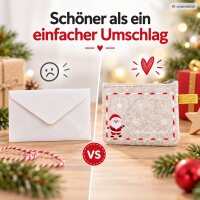 Filz Umschlag Weihnachten 19x13cm Grau Hellgrau - Polyester Tasche