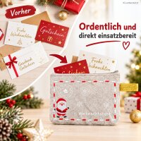 Filz Umschlag Weihnachten 19x13cm Grau Hellgrau - Polyester Tasche