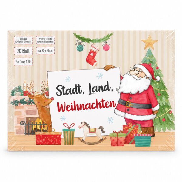 Stadt Land Fluss Weihnachten Block 30x21cm Creme - Papier Schreibspiel