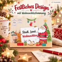 Stadt Land Fluss Weihnachten Block 30x21cm Creme - Papier Schreibspiel