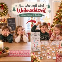 Weihnachtsbingo 12x18cm Grau - Papier Spielset für Heiligabend