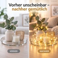 Mikro LED Drahtlichterkette 40 LED warmweiß Silberfarben Batterie