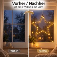 LED Dekostern 40cm Schwarz warmweiß - Sternbeleuchtung für Fenster