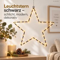 LED Dekostern 40cm Schwarz warmweiß - Sternbeleuchtung für Fenster