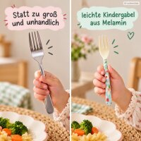 Kindergabel Melamin 14,5cm Bunt Elfenbein Kuchengabel Flower Prints
