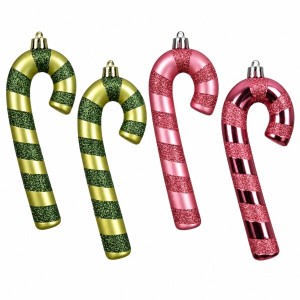Deko-Zuckerstange, 4-fach sortiert, Polystyrol, L 7 x B 4,5 x H 19,5 cm