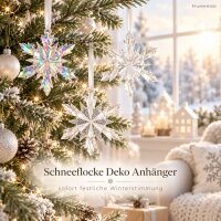 Deko Schneeflocke transparent 2x11,5cm Polystyrol Anhänger 3er Set