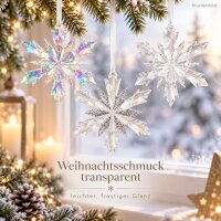 Deko Schneeflocke transparent 2x11,5cm Polystyrol Anhänger 3er Set