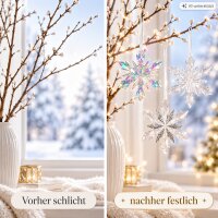 Deko Schneeflocke transparent 2x11,5cm Polystyrol Anhänger 3er Set