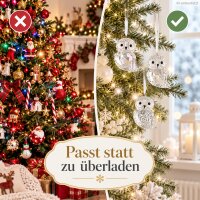 Deko Eule Anhänger 6,5cm Transparent Polystyrol für Baum und Zweige