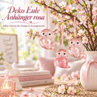 Deko Anhänger Eule 5,5x6,5cm Rosa Rosé Polystyrol 3er Set