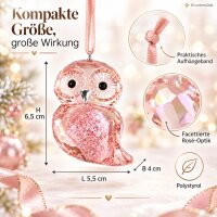 Deko Anhänger Eule 5,5x6,5cm Rosa Rosé Polystyrol 3er Set