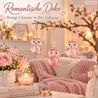 Deko Anhänger Eule 5,5x6,5cm Rosa Rosé Polystyrol 3er Set