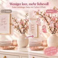 Deko Anhänger Eule 5,5x6,5cm Rosa Rosé Polystyrol 3er Set