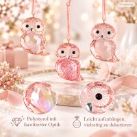 Deko Anhänger Eule 5,5x6,5cm Rosa Rosé Polystyrol 3er Set