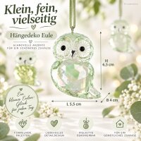 Deko Eulen zum Anhängen 5,5x6,5cm Grün hellgrün Polystyrol Set
