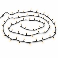 LED Lichterkette warmweiß außen 100LED 742,5cm Schwarz Twinkle