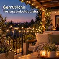 LED Lichterkette warmweiß außen 100LED 742,5cm Schwarz Twinkle