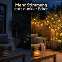 LED Lichterkette warmweiß außen 100LED 742,5cm Schwarz Twinkle