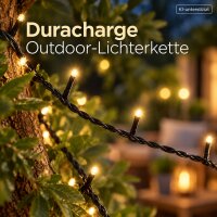 LED Lichterkette warmweiß außen 100LED 742,5cm Schwarz Twinkle