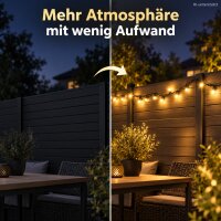 LED Dekolichterkette außen 15m Schwarz warmweiß 200 LED Kunststoff