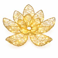 LED Leuchtblume 28x9cm Goldfarben warmweiß Metall outdoor