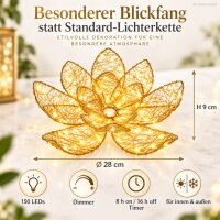 LED Leuchtblume 28x9cm Goldfarben warmweiß Metall outdoor