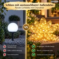 LED Leuchtblume 28x9cm Goldfarben warmweiß Metall outdoor
