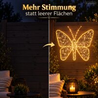 LED Schmetterling außen 58x43cm Goldfarben warmweiß aus Metall