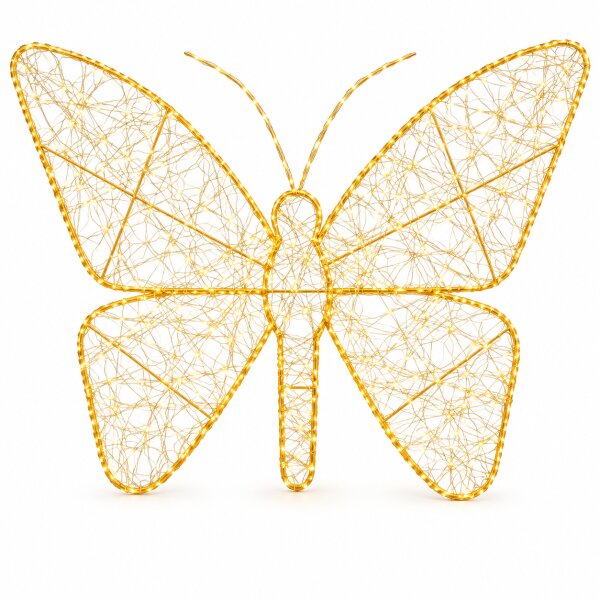 LED Deko Schmetterling 98x77cm Gold warmweiß Metall außen innen