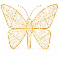 LED Deko Schmetterling 98x77cm Gold warmweiß Metall außen innen