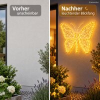 LED Deko Schmetterling 98x77cm Gold warmweiß Metall außen innen