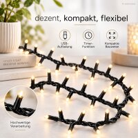 LED Lichterkette Balkon 4m Schwarz warmweiß - Outdoor Dekolicht