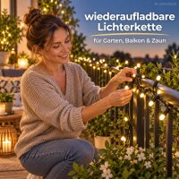 LED Lichterkette Balkon 4m Schwarz warmweiß - Outdoor Dekolicht