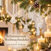 Baumschmuck Vogel 9cm Transparent Polystyrol Kolibri zum Anhängen 3er