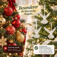 Baumschmuck Vogel 9cm Transparent Polystyrol Kolibri zum Anhängen 3er